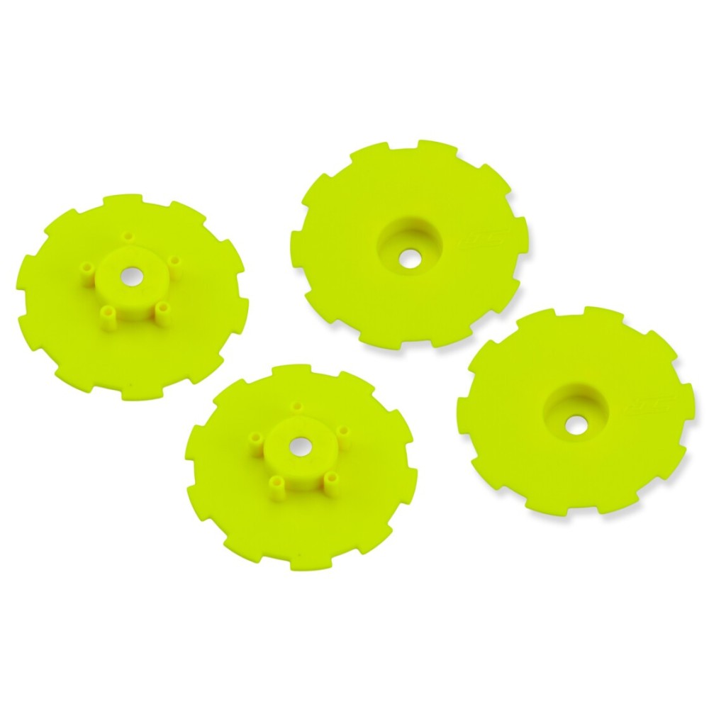 Discos de llanta Hazard amarillos SC10 4x4 JConcepts JCO3344YD Discos de llanta Hazard amarillos SC10 4x4 JConcepts JCO3344YD