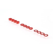 RUDDOG 3mm Washer Set Red (0.5mm/1.0mm/2.0mm) RP-0110-RED