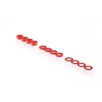 RUDDOG 3mm Washer Set Red (0.5mm/1.0mm/2.0mm) RP-0110-RED