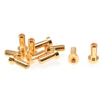 RUDDOG 4mm Gold Plug Male 12mm (10pcs) RP-0182
