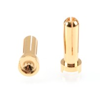 RUDDOG 5mm Gold Plug Male (2pcs) RP-0193