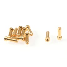 RUDDOG 5mm Gold Plug Male (10pcs) RP-0194