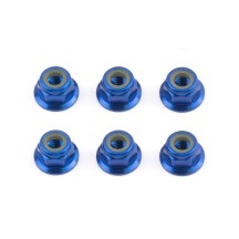 Tuerca con brida FT M4 aluminio azul Team Associated AE31551