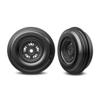 Ruedas Traxxas Pro Scale Sand Car negras montadas y pegadas (ribbed) – TRX10971