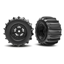 Ruedas Traxxas Pro Scale Sand Car Race negras montadas y pegadas – TRX10973