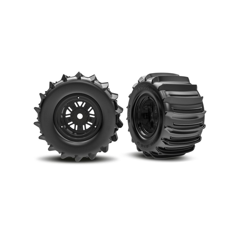 Ruedas Traxxas Pro Scale Sand Car Race negras montadas y pegadas – TRX10973 Ruedas Traxxas Pro Scale Sand Car Race negras montadas y pegadas – TRX10973