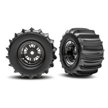 Ruedas Traxxas Pro Scale Sand Car Race Black Chrome montadas y pegadas – TRX10973-BLKC