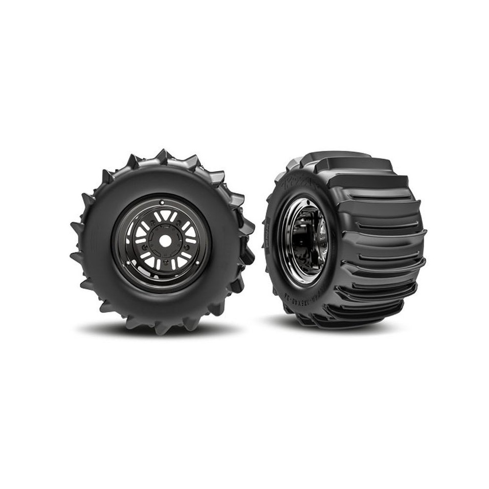 Ruedas Traxxas Pro Scale Sand Car Race Black Chrome montadas y pegadas – TRX10973-BLKC Ruedas Traxxas Pro Scale Sand Car Race Black Chrome montadas y pegadas – TRX10973-BLKC