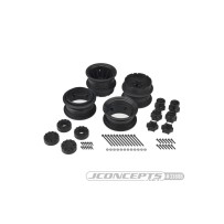 JConcepts Krimson Dually - 2.6 dual truck wheels with adaptors, covers - black - 2pc. JCO3388B