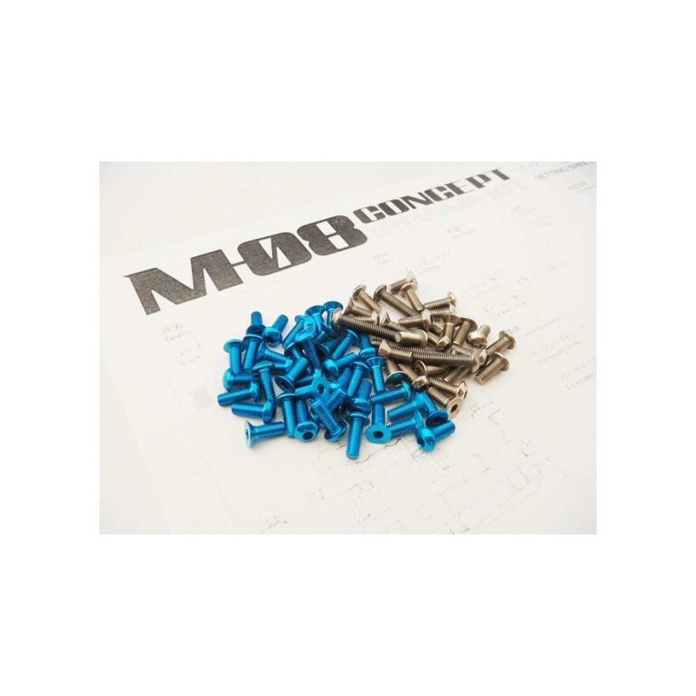Hiro Seiko M-08 Titan/Alum Hex Socket Screw Set [Silver] (69pcs) HS-48501