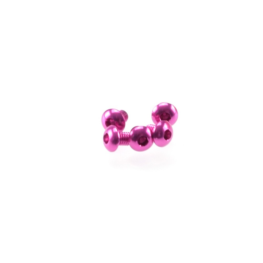 Hiro Seiko Alloy Hex Socket Button Head Screw M3x4 [Pink] 5pcs HS-48348