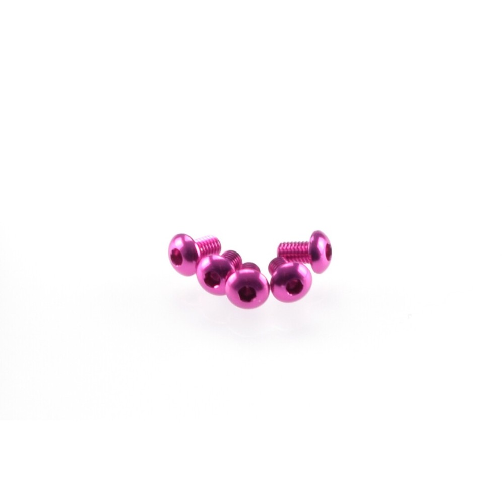 Hiro Seiko Alloy Hex Socket Button Head Screw M3x5 [Pink] 5pcs HS-48349