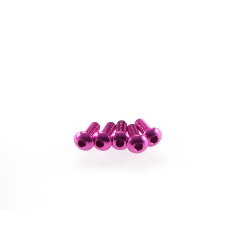 Hiro Seiko Alloy Hex Socket Button Head Screw M3x8 [Pink] 5pcs HS-48351