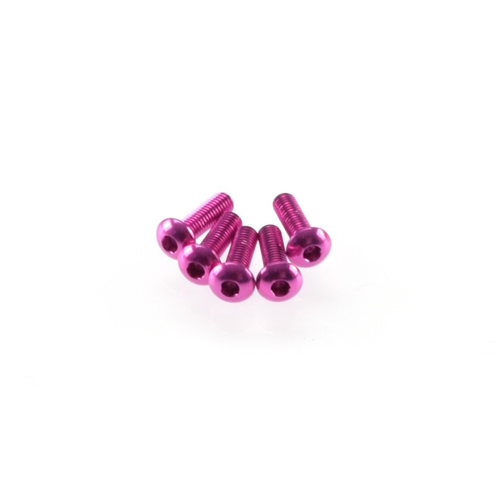 Hiro Seiko Alloy Hex Socket Button Head Screw M3x10 [Pink] 5pcs HS-48352