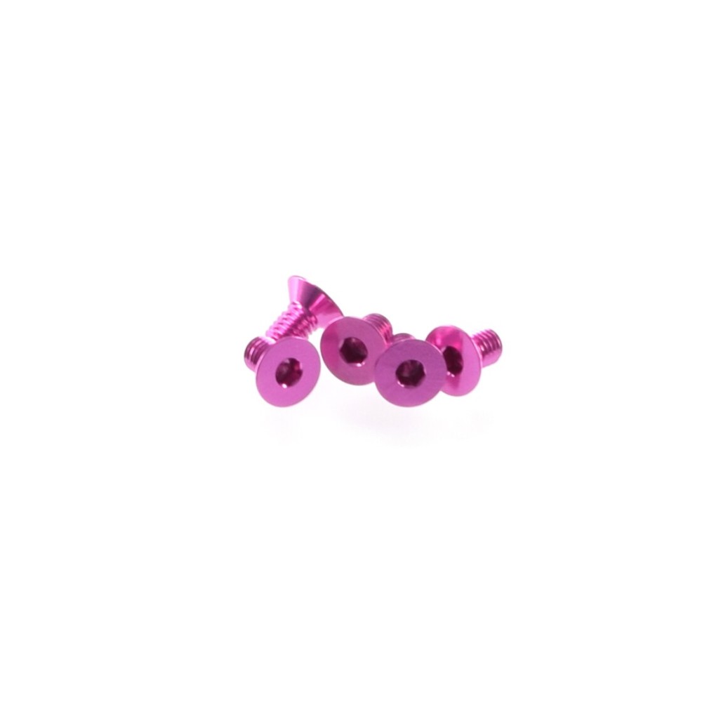 Hiro Seiko Alloy Hex Socket Flat Head Screw M3x5 [Pink] 5pcs HS-48354