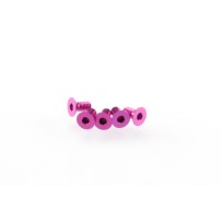 Hiro Seiko Alloy Hex Socket Flat Head Screw M3x6 [Pink] 5pcs HS-48355
