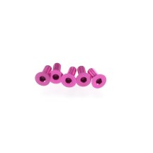 Hiro Seiko Alloy Hex Socket Flat Head Screw M3x8 [Pink] 5pcs HS-48356