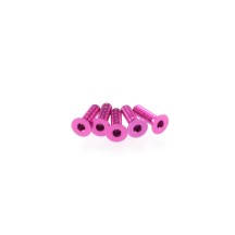 Hiro Seiko Alloy Hex Socket Flat Head Screw M3x10 [Pink] 5pcs HS-48357