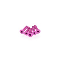Hiro Seiko Alloy Hex Socket Flat Head Screw M3x12 [Pink] 5pcs HS-48358