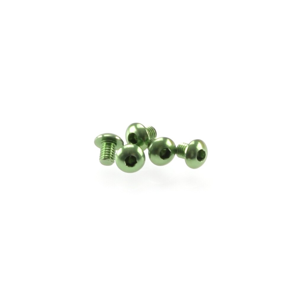 Hiro Seiko Alloy Hex Socket Button Head Screw M3x4 [Green] 5pcs HS-48359