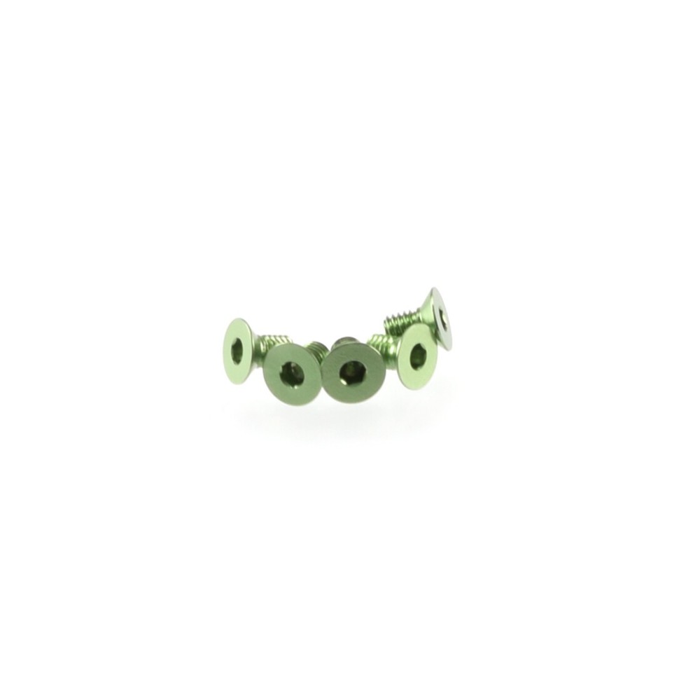 Hiro Seiko Alloy Hex Socket Flat Head Screw M3x5 [Green] 5pcs HS-48365