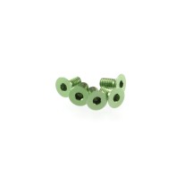 Hiro Seiko Alloy Hex Socket Flat Head Screw M3x6 [Green] 5pcs HS-48366