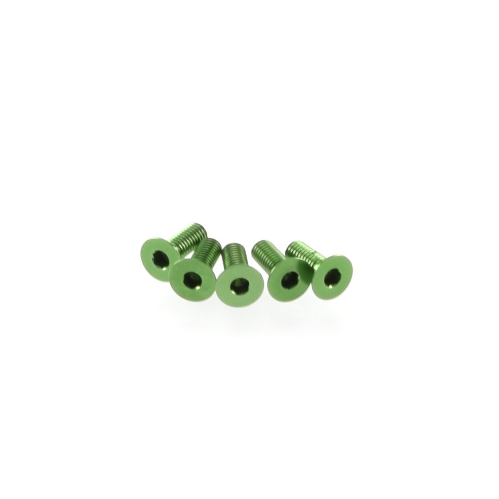 Hiro Seiko Alloy Hex Socket Flat Head Screw M3x8 [Green] 5pcs HS-48367