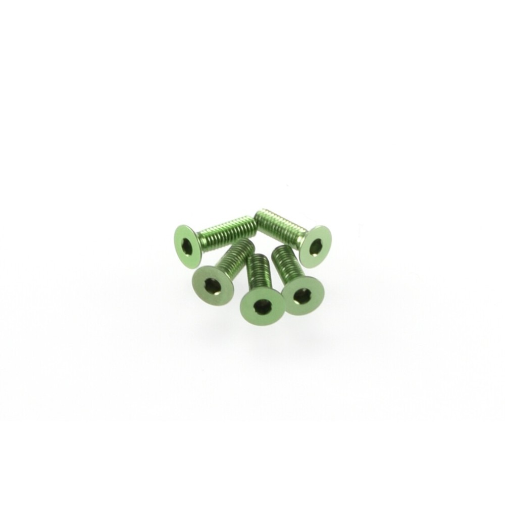 Hiro Seiko Alloy Hex Socket Flat Head Screw M3x10 [Green] 5pcs HS-48368