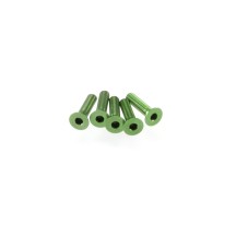 Hiro Seiko Alloy Hex Socket Flat Head Screw M3x12 [Green] 5pcs HS-48369