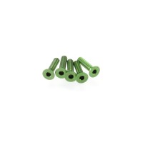 Hiro Seiko Alloy Hex Socket Flat Head Screw M3x12 [Green] 5pcs HS-48369