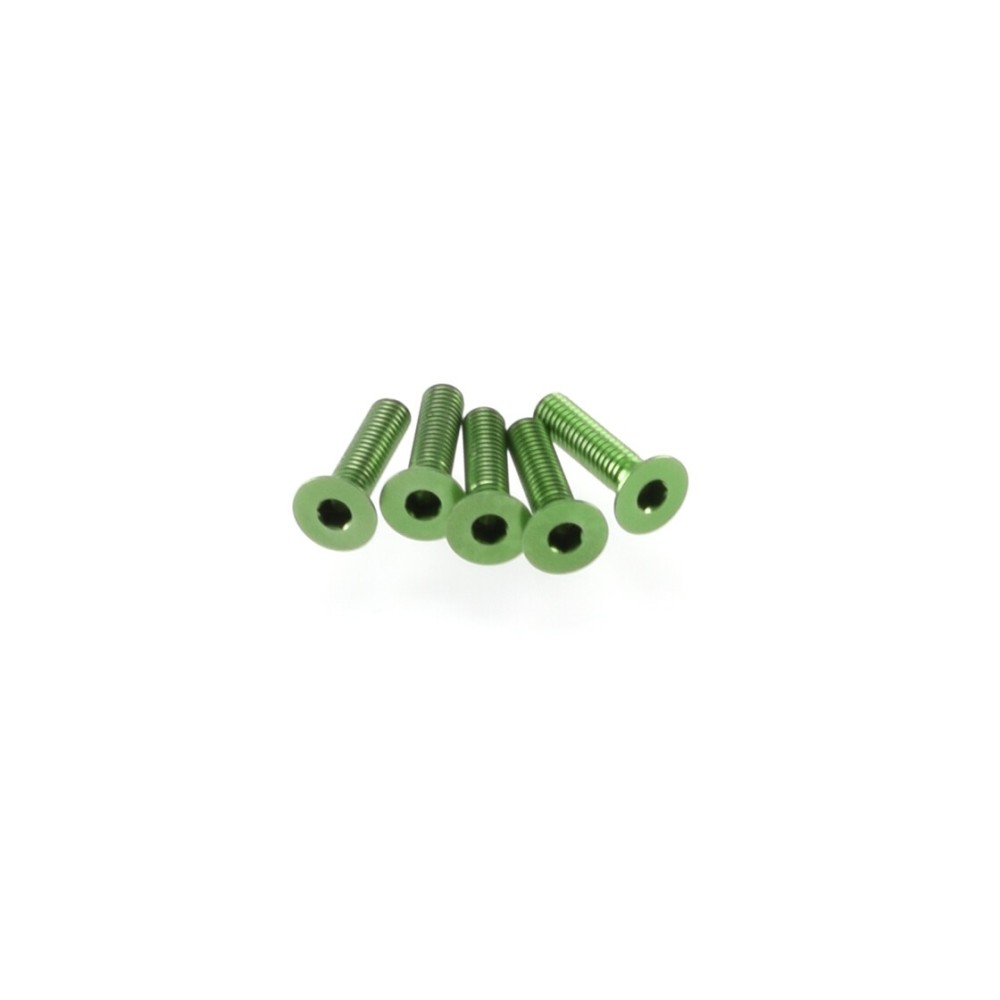 Hiro Seiko Alloy Hex Socket Flat Head Screw M3x12 [Green] 5pcs HS-48369