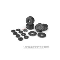 JConcepts Cheetah 83mm speed-run wheel with 12 and 17mm hex adaptor, 4pc. black JCO3395B