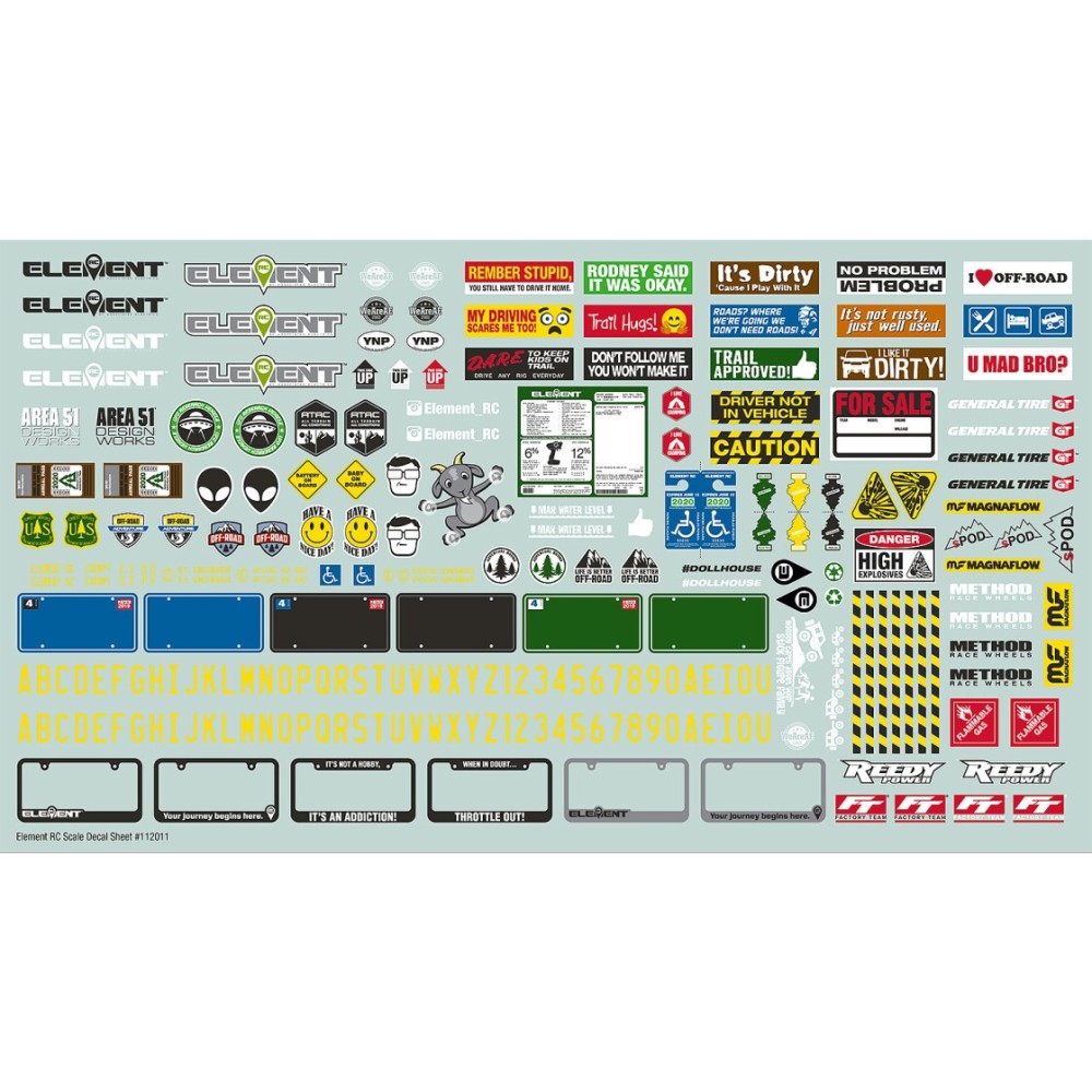 Element RC Enduro Scale Decal Sheet AE42148 Element RC Enduro Scale Decal Sheet AE42148