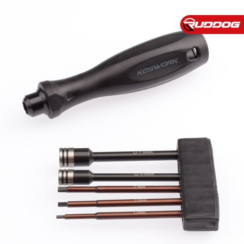 Koswork 1/4" Drive Hex Nut Driver Set (1.5, 2.0, 2.5mm Hex & 5.5, 7mm Nut Driver) KOS13204-1/4SET Koswork 1/4" Drive Hex Nut Driver Set (1.5, 2.0, 2.5mm Hex & 5.5, 7mm Nut Driver) KOS13204-1/4SET