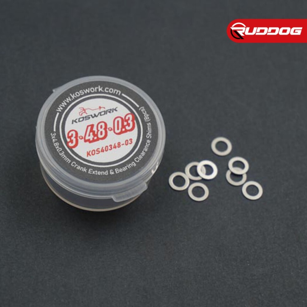 Koswork 3x4.8x0.3mm Crank Extend & Bearing Clearance Shims (8pcs) KOS40348-03