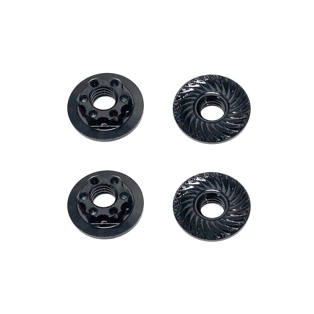 Tuercas de rueda FT M4 perfil bajo negras Team Associated AE92254