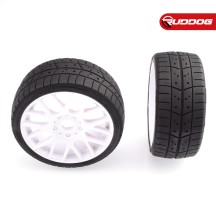 Sweep 1:8 EXP GT racing treaded glued tires 55deg. w/Belt(EVO16 white wheel), 2pcs SR-S40255EW16P