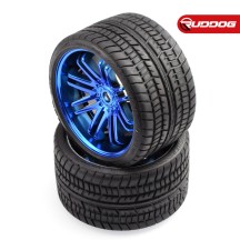 Sweep Road Crusher Onroad Belted tire Blue wheels 1/4 offset (146mm Diameter) 2pcs SR-SRC0001BC