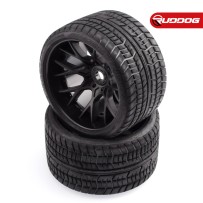 Sweep Road Crusher Onroad Belted tire Black wheels 1/2 offset W/ WHD (146mm Diameter) 2pcs SR-SRC1001B