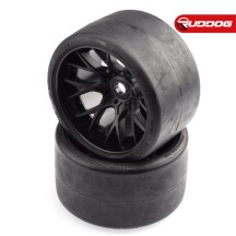 Sweep VHT Crusher Onroad slick Belted tire Black wheels 1/2 offset W/ WHD 2pcs SR-SRC1003B