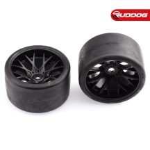 Sweep VHT Crusher Onroad slick Belted tire Black wheels 1/2 offset W/ WHD 2pcs SR-SRC1003B