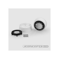 JConcepts Tremor, Slash narrow front wheel - white wheel / black beadlock - 2pc. JCO3390WB