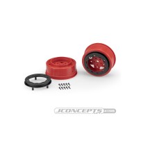 JConcepts Tremor, Slash narrow front wheel - red wheel / black beadlock - 2pc. JCO3390RB