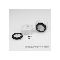 JConcepts Tremor, Slash rear, Slash 4x4 F&R wheel - white wheel / black beadlock - 2pc. JCO3391WB