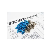 Hiro Seiko TC-01 Titan/Alloy Hex Socket Screw Set (T-Blue|79pcs) HS-48624