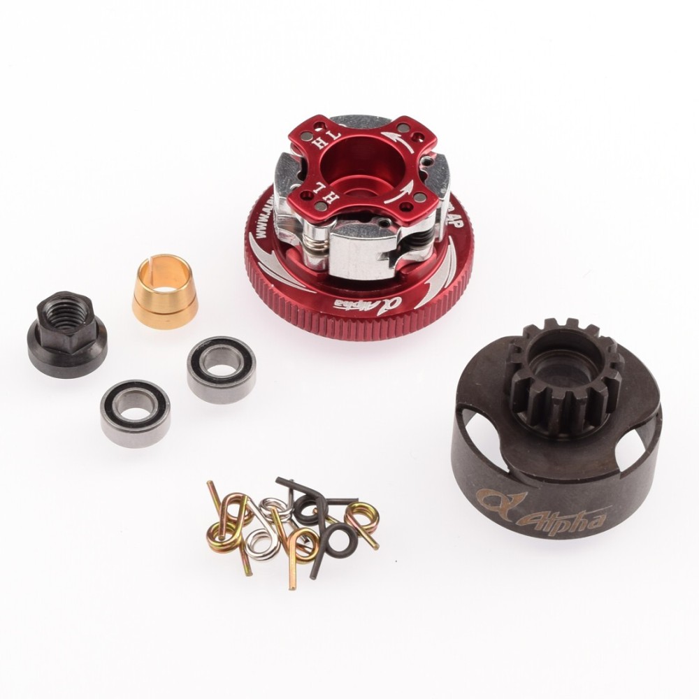 Alpha Plus 4-Shoe Clutch System with 13T Clutch Bell (red) E64-BUR2213 Alpha Plus 4-Shoe Clutch System with 13T Clutch Bell (red) E64-BUR2213
