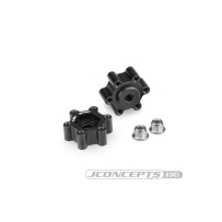 JConcepts Tribute wheel, aluminum 12mm hex wheel adaptor, black anodized - 11mm offset - 2pc. JCO2403