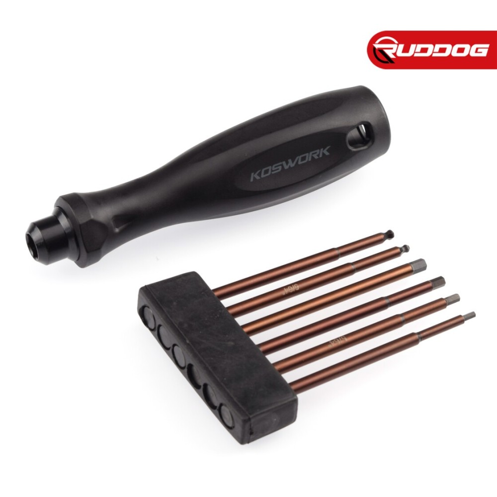 Koswork 1/4" Drive Hex Wrench Set (1.5, 2.0, 2.5mm, 3.0mm Hex & 2.0, 2.5mm Ball Wrench) KOS13204-1/4HSET6 Koswork 1/4" Drive Hex Wrench Set (1.5, 2.0, 2.5mm, 3.0mm Hex & 2.0, 2.5mm Ball Wrench) KOS13204-1/4HSET6