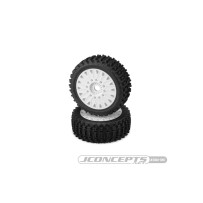 JConcepts Magma - yellow compound, pre-mounted on white 3395 wheels 12 & 17mm adaptors included JCO3060-1097