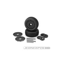 JConcepts Magma - yellow compound, pre-mounted on black 3395 wheels 12 & 17mm adaptors included JCO3060-3097